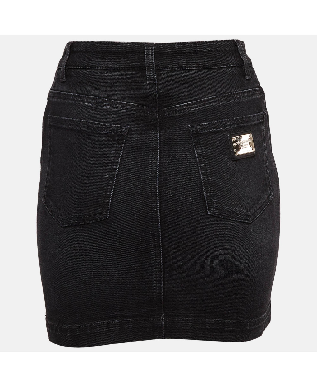 Pre-Owned Dolce & Gabbana Women's Black Denim Mini Skirt