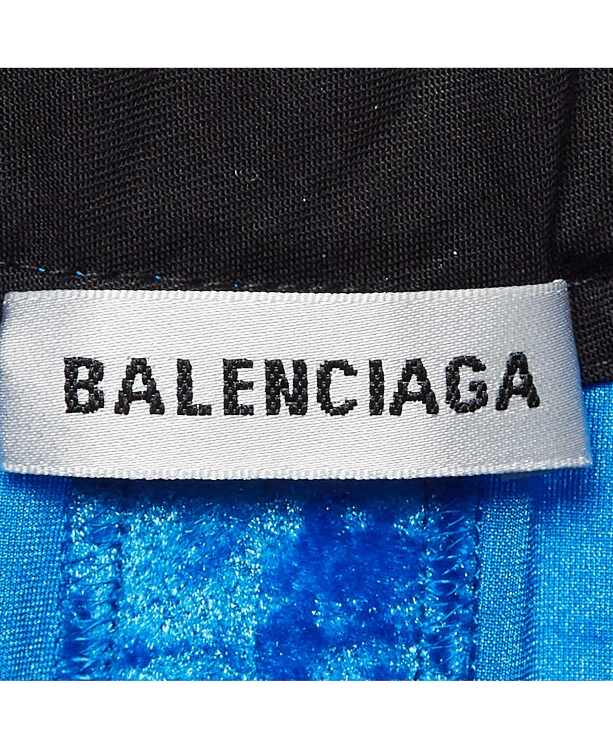 Pre-Owned Balenciaga Women's Blue Velour Wide-Leg Pants