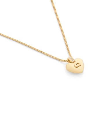Faux Cultivated Pearl Signature Puffy Heart Pendant Necklace