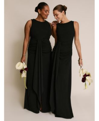 Women's Drape Gathered Sleeveless Stretch Dress