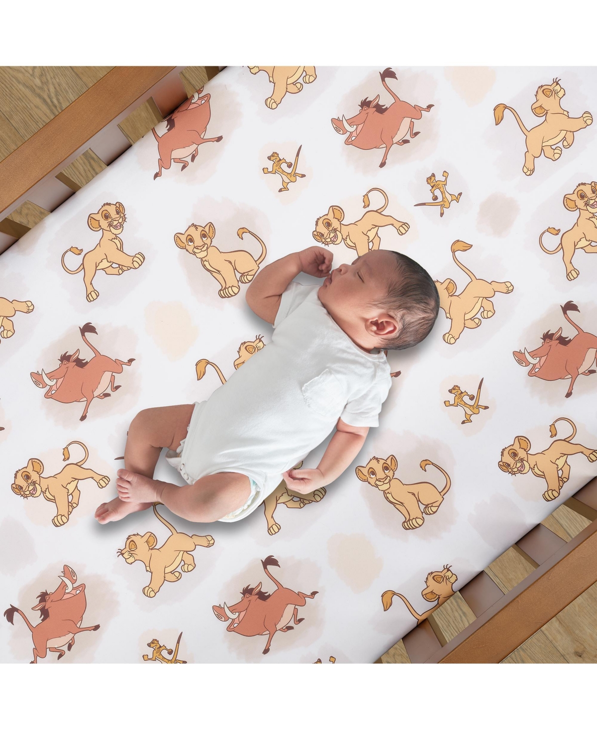 Lambs & Ivy Disney Baby Lion King Safari Fitted Crib Sheet - White