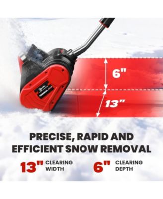 20V Cordless Snow Shovel, 13-Inch Electric Snow Thrower with Adjustable Handle, Two Batteries, Quick Charger and Scraper Bar