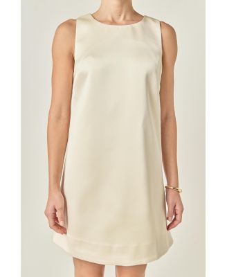 Women's Satin Sleeveless Midi Dress