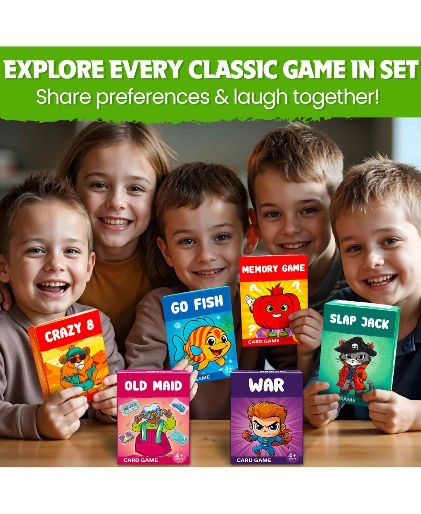 Детская карточная игра Quokka Crazy 8 Family Card Game, Ages 4+, цвет: Classic 6 Original — фото 2