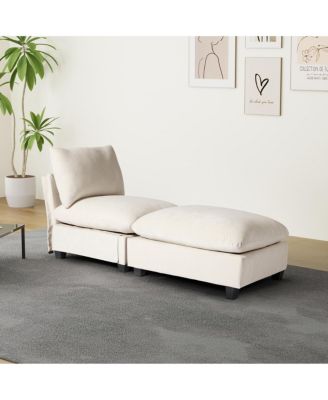 68.5" Chenille Upholstered Indoor Chaise Lounge Chair