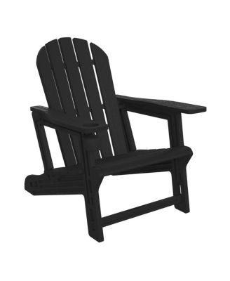 3-Piece HDPE Outdoor Patio Adirondack Chair with Ottoman and 18" Side Table Set