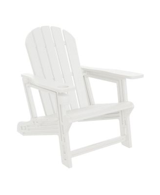 3-Piece HDPE Outdoor Patio Adirondack Chair with Ottoman and 18" Side Table Set