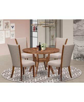 5 Piece Dining Set For 4 Includes 48" Round Table In Light Tan Color