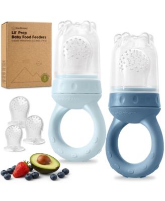 2-Pack Prep Baby Food Feeder, BPA-Free Silicone Baby Fruit Feeder for Teething, 6-12 Months BLW Feeding Essentials