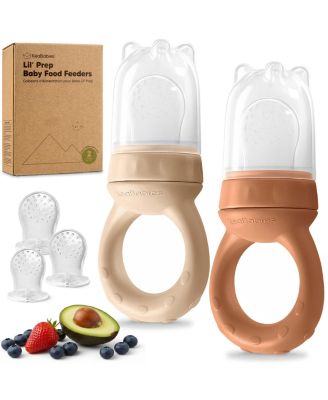 2-Pack Prep Baby Food Feeder, BPA-Free Silicone Baby Fruit Feeder for Teething, 6-12 Months BLW Feeding Essentials