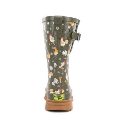 Women's Feathered Faux Fur Mid Rain Boot