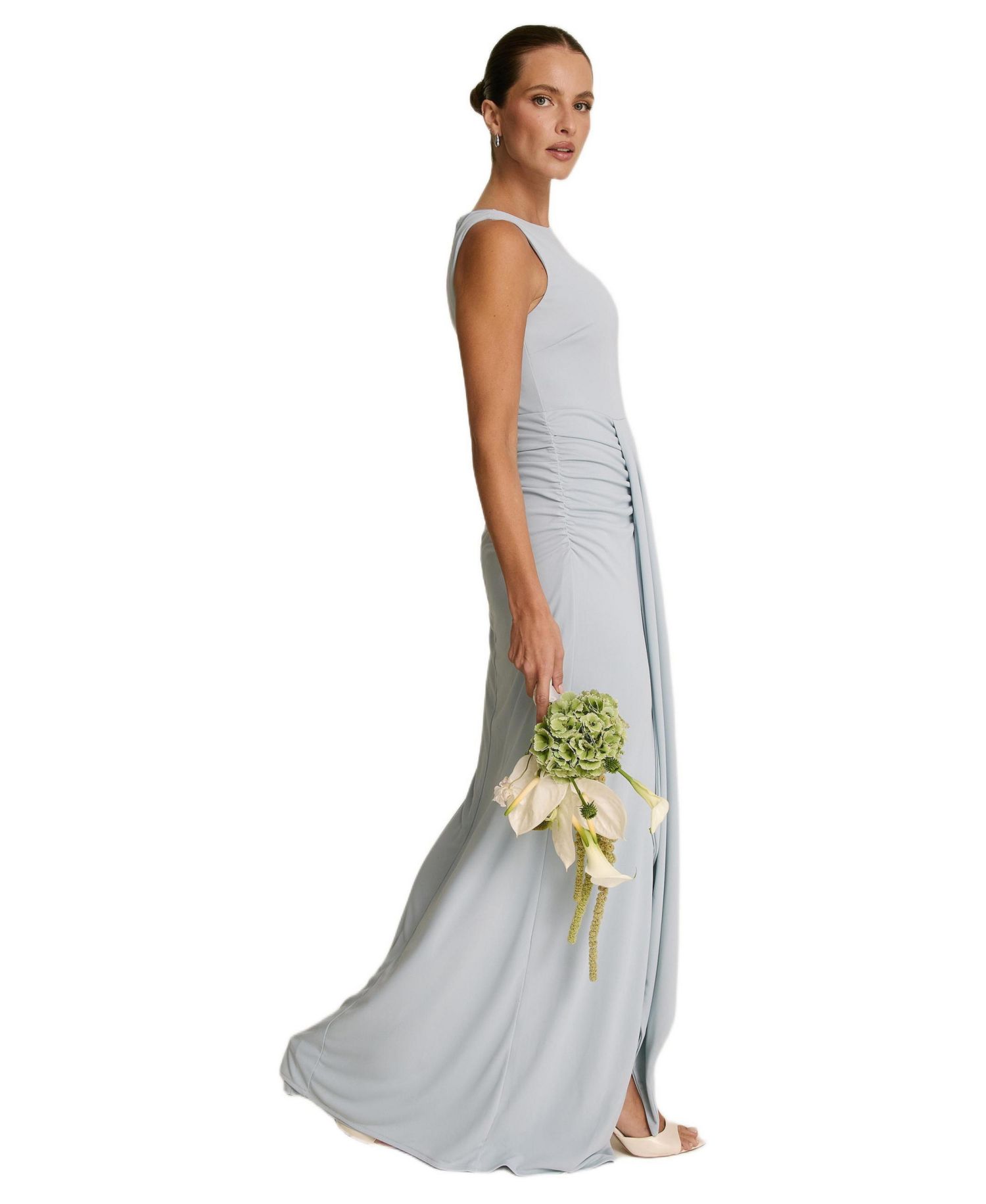 Women's Drape Gathered Sleeveless Stretch