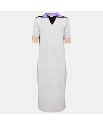 Women's Colorblock Pattern Knit Shift Midi Dress