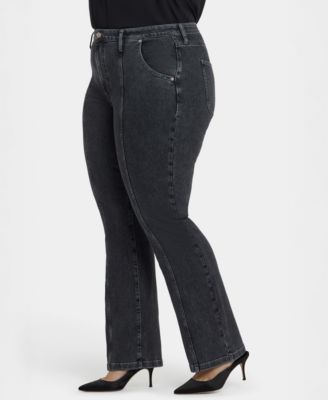 Plus Size Billie Mini Bootcut Seam Detail Jeans