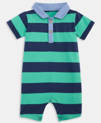 First Impressions - Baby Boys Polo Rugby Striped Sunsuit