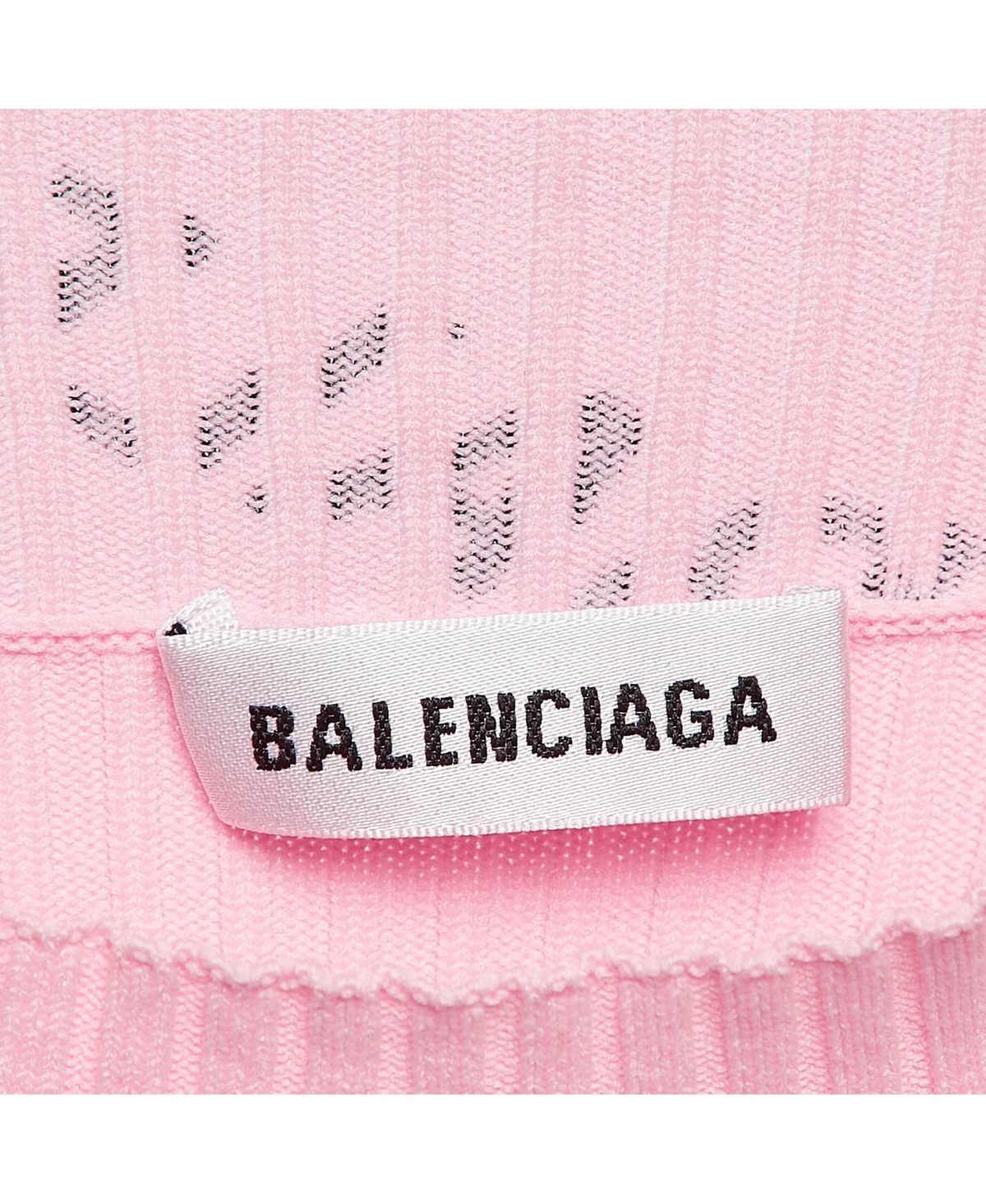 Pre-Owned Balenciaga Women's Pink Logo Print Rib Knit Bodycon Dress