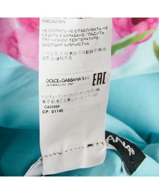 Women's Blue Floral Print Cotton Midi Dress