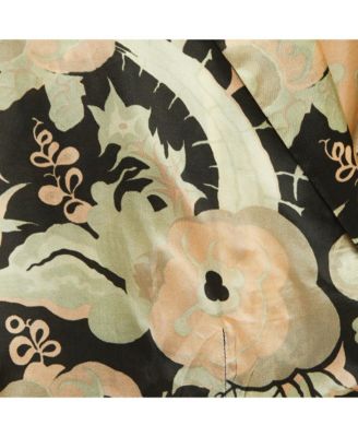 Women's Multicolor Floral Printed Satin Jacket