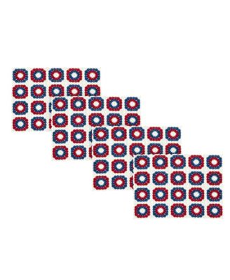 Crochet Red White and Blue Placemats, Set of 4