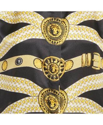 Women's Pre-Owned Versus Versace Black/yellow Baroque Print Satin Silk Shirt