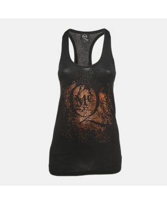 Women's Black Logo Print Knit Tank Top