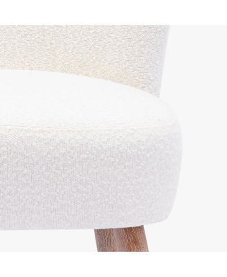 4 Piece  Upholstered Boucle Accent Chair and Ottoman Sets