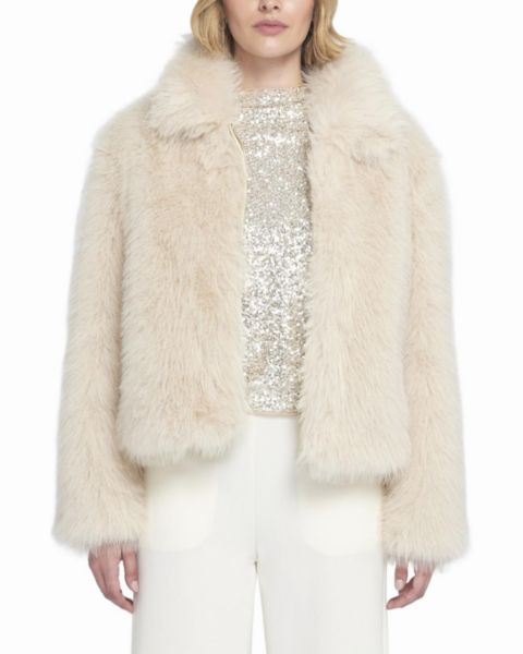 Женские куртки ELLE Collection Women's Fluffy Jacket Teddy Coat