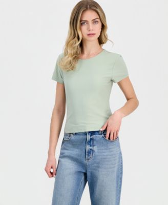 Juniors' Double-Layer Short-Sleeve T-Shirt