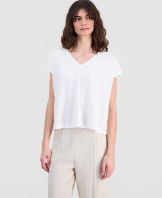 Women's Fine Jersey V-Neck Square Top
