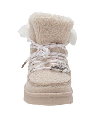 Girls' 1-13 Lace-Up Logo Charm Winter Boots
