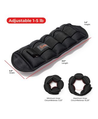 Adjustable Ankle Weights 5 lb, Pair, Black