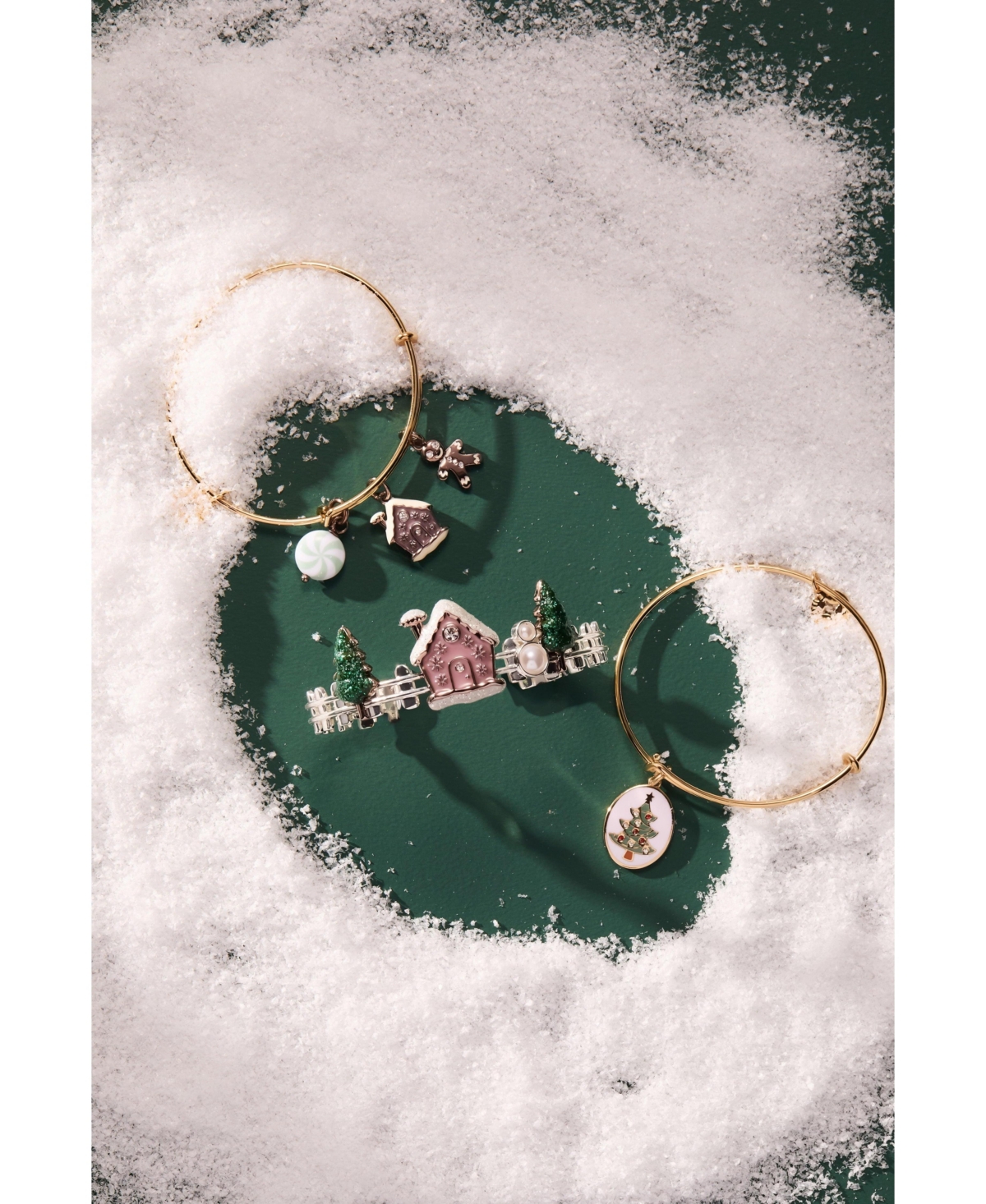 Alex and Ani Pink Christmas Gingerbread House Cuff