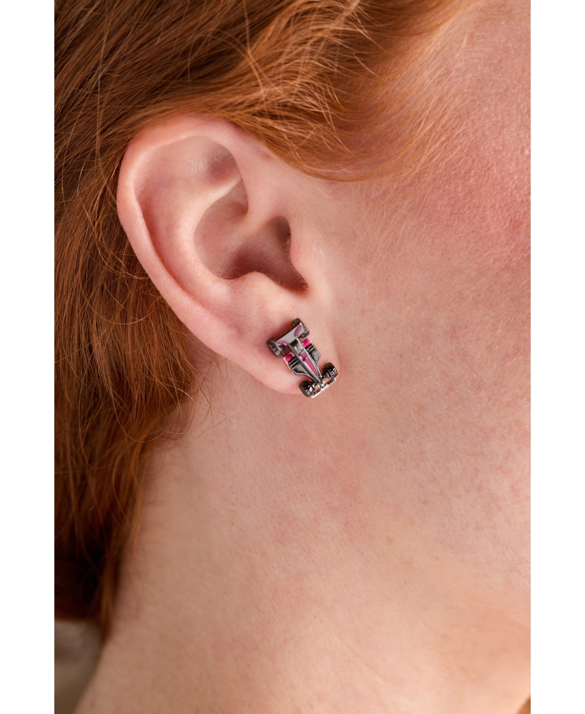 Hot Wheels Pink Car Stud Earring