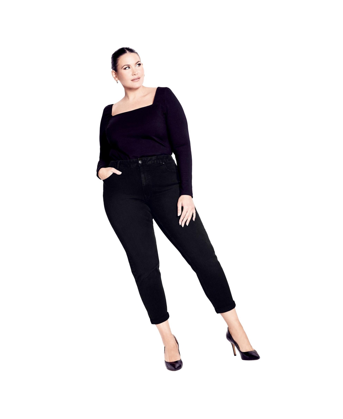 Avenue Women's Tall Denim Girlfriend Stretch Jean