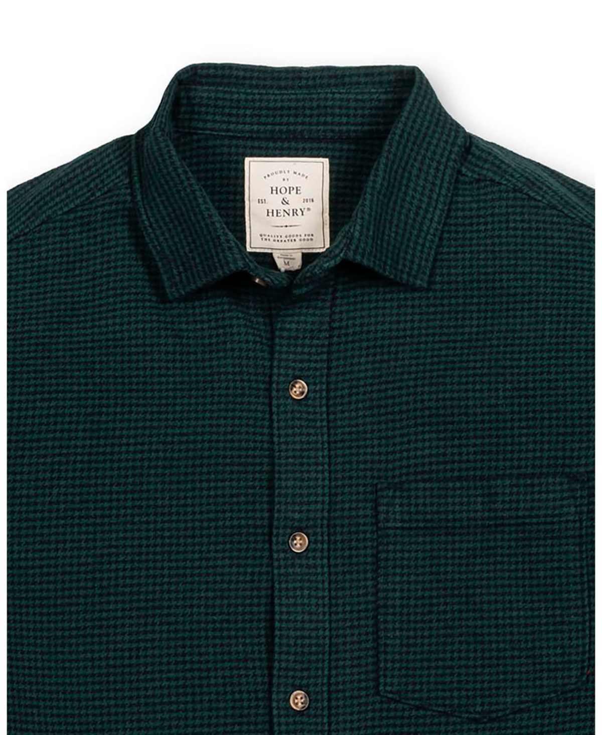 Hope & Henry Men's Organic Long Sleeve Flannel Button Down Shirt