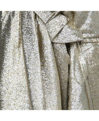 Women's Gold Lurex Gathered Brynn Asymmetrical Skirt