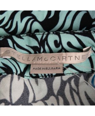 Women's Blue Printed Crepe De Chine Midi Skirt