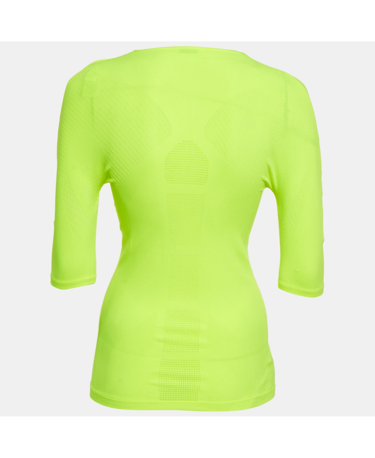 Pre-Owned Balenciaga Women's Acid Green Logo Print Mesh Jersey Fitted Top
