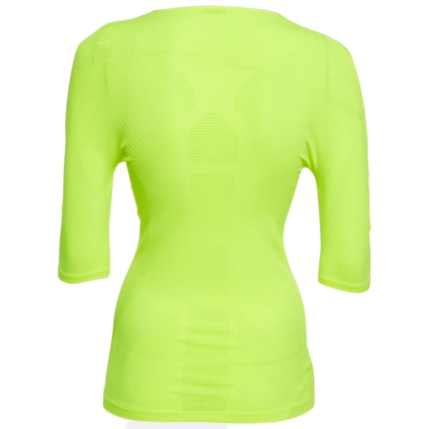Women's Acid Green Logo Print Mesh Jersey Fitted Top