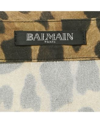 Women's Brown Leopard Print Crepe Button Front Shirt