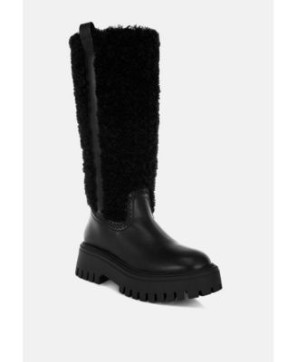 Womens Lapland Fur Detail Calf Length Boots