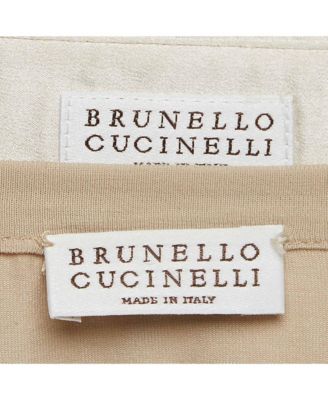 Women's Beige Argyle Sequined Silk Shirt