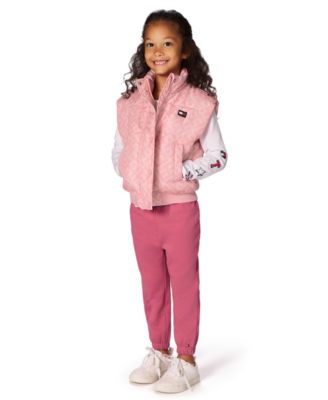 Girls' 2T-6X Vest, T-Shirt, and Joggers, 3-Piece Set