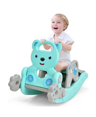 4-in-1 Toddler Slide Playground with Basketball Hoop Ball Ring Toss Climbing