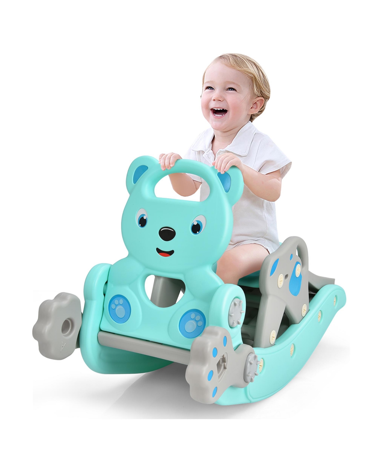 Costway 4-in-1 Toddler Slide Playground with Basketball Hoop Ball Ring Toss Climbing