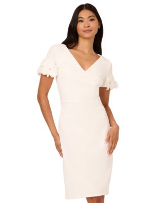 Petite Surplice Neck Knit Short Dress