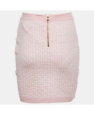 Women's Pink Monogram Jacquard Knit Mini Skirt