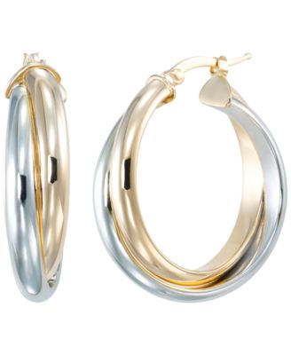 Two-Tone Double Hoop Earrings