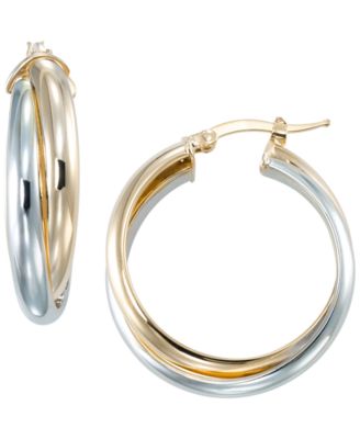 Two-Tone Double Hoop Earrings