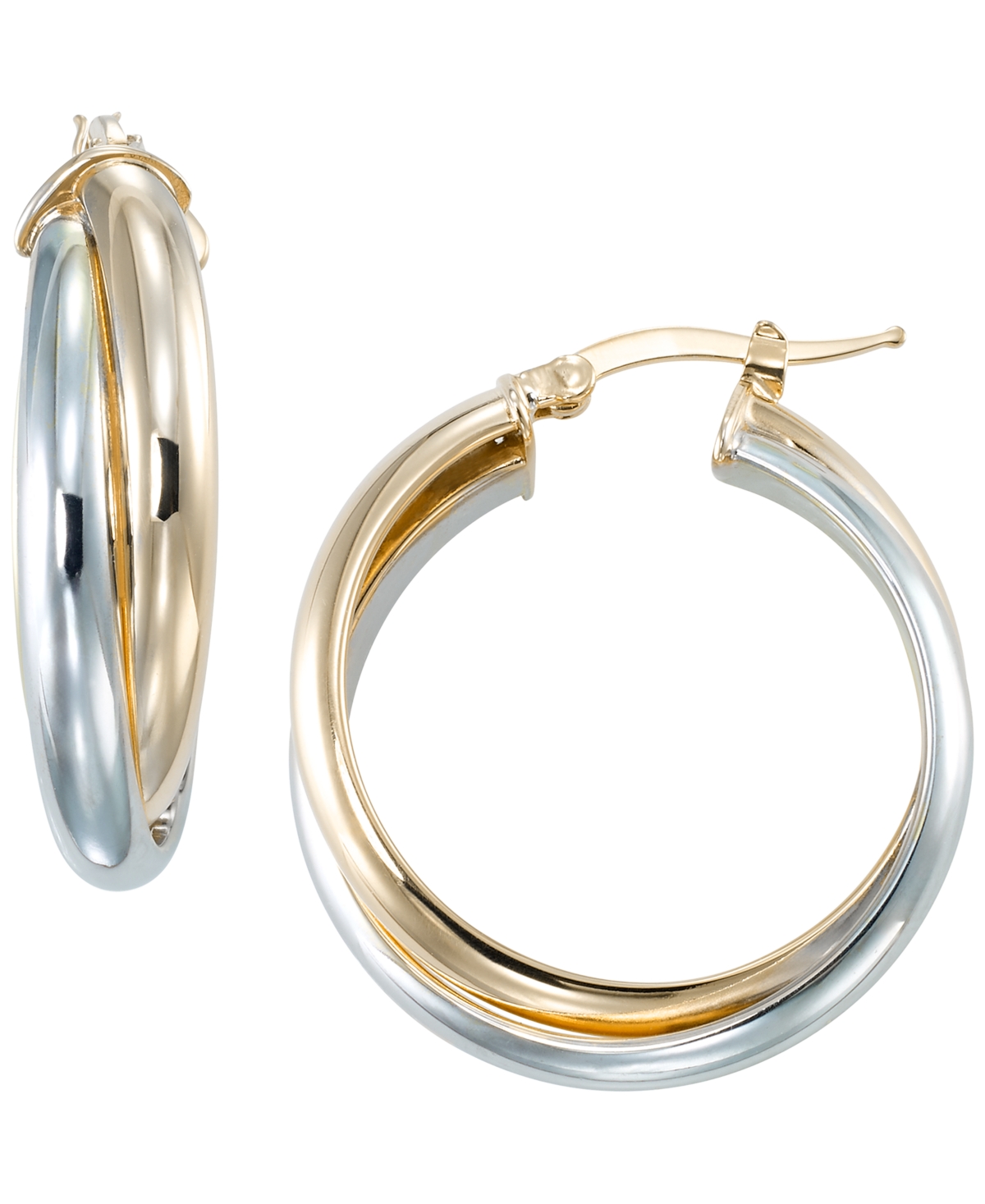 Macy's Two-Tone Double Hoop Earrings